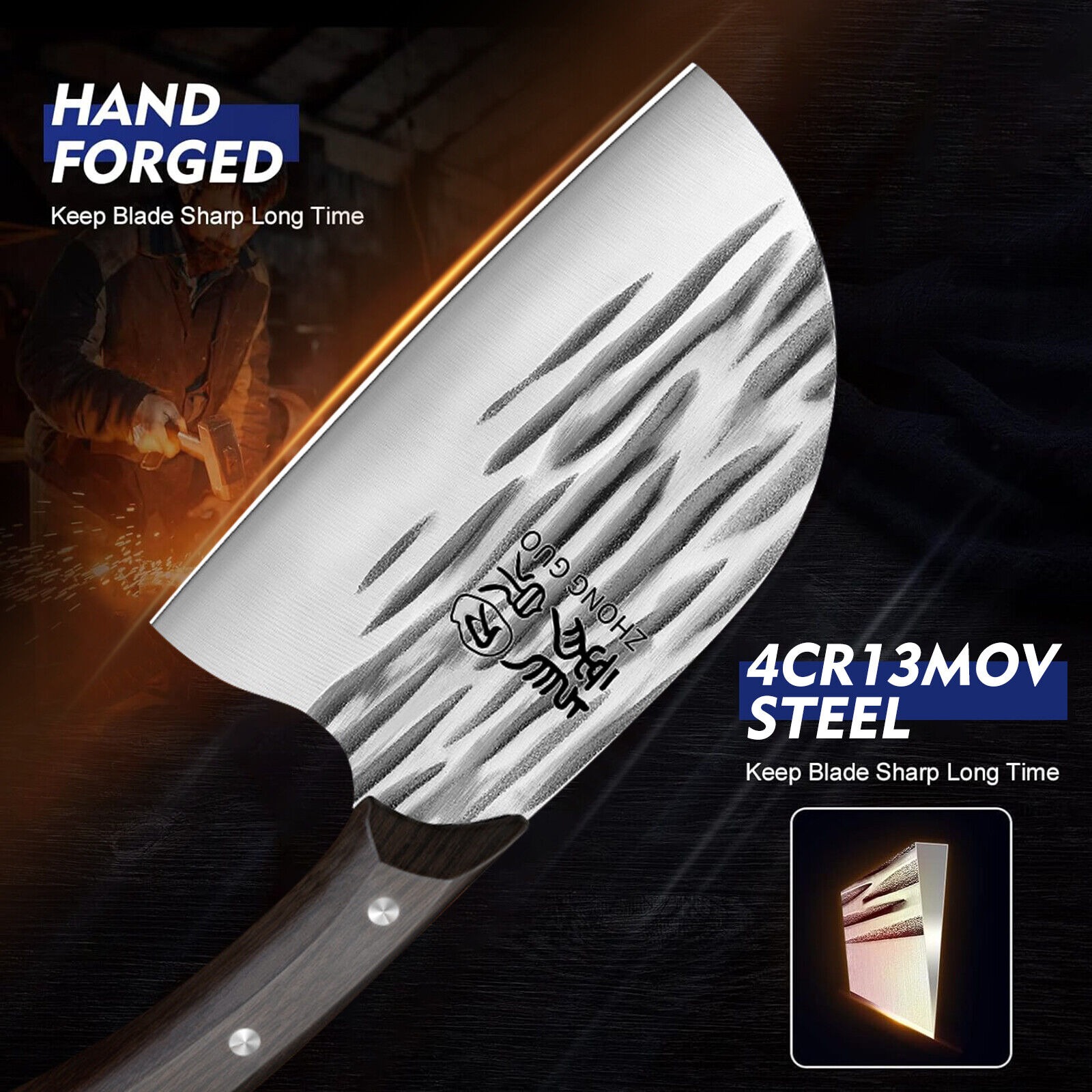 1PC Forged kitchen knife, hous - Wok Carbon Steel ulasan dan harga