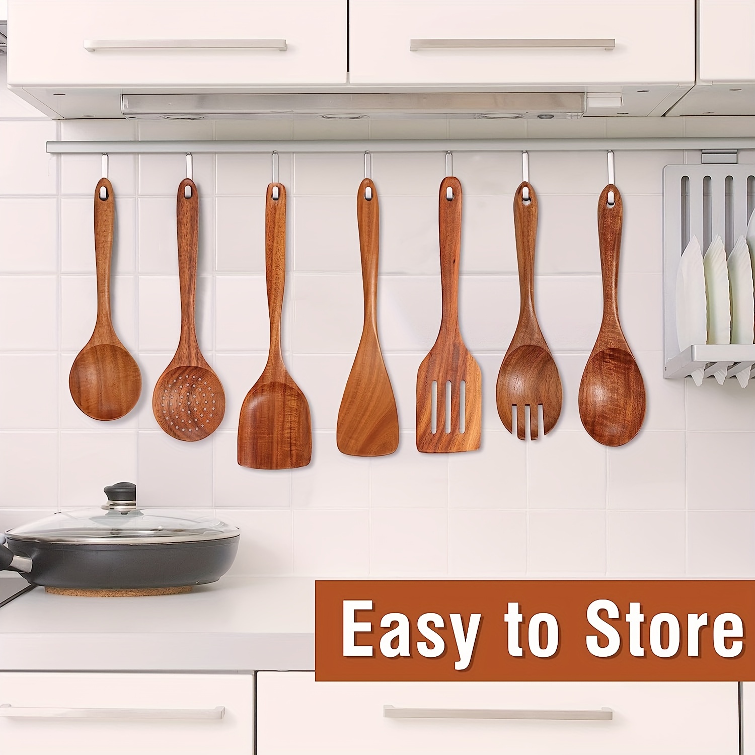 Natural Teak Wood Kitchen Uten - Home Cooking Utensil Set ulasan dan harga