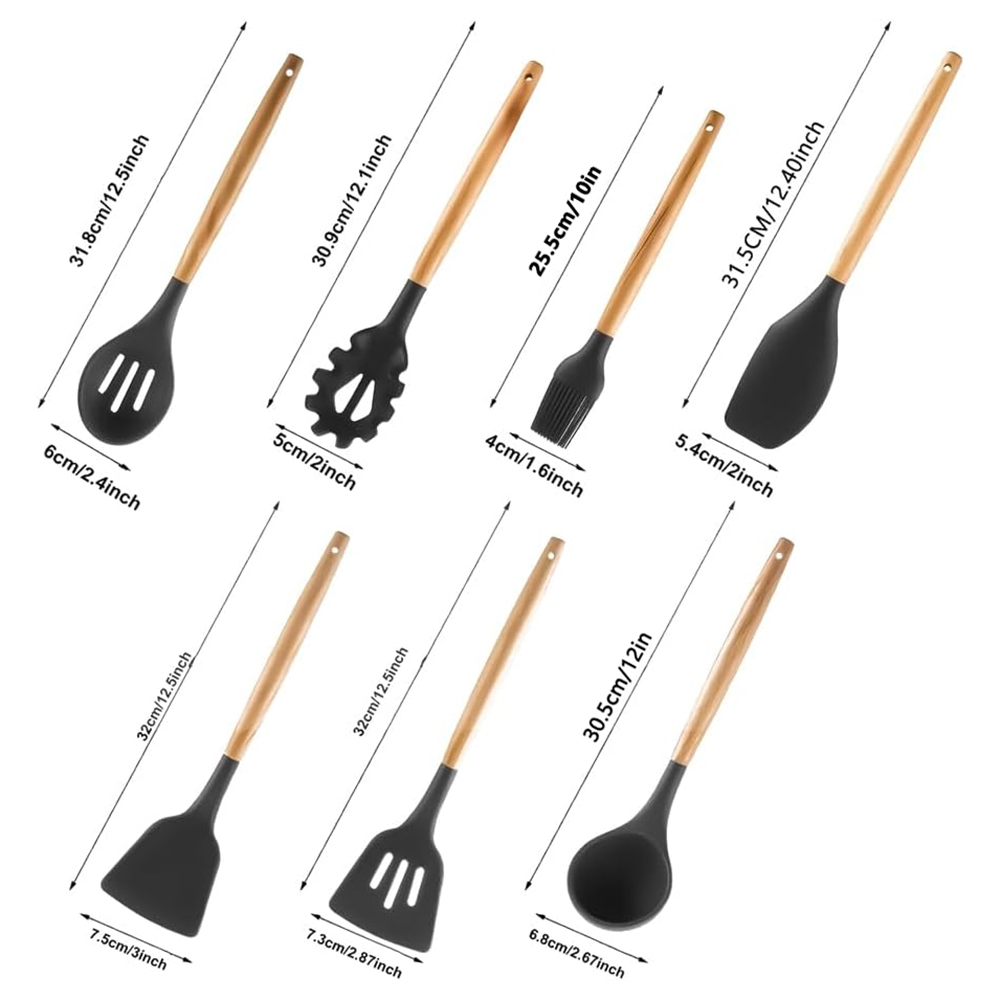 7pcs Silicone Kitchenware Non- - Home Cooking Utensil Set ulasan dan harga