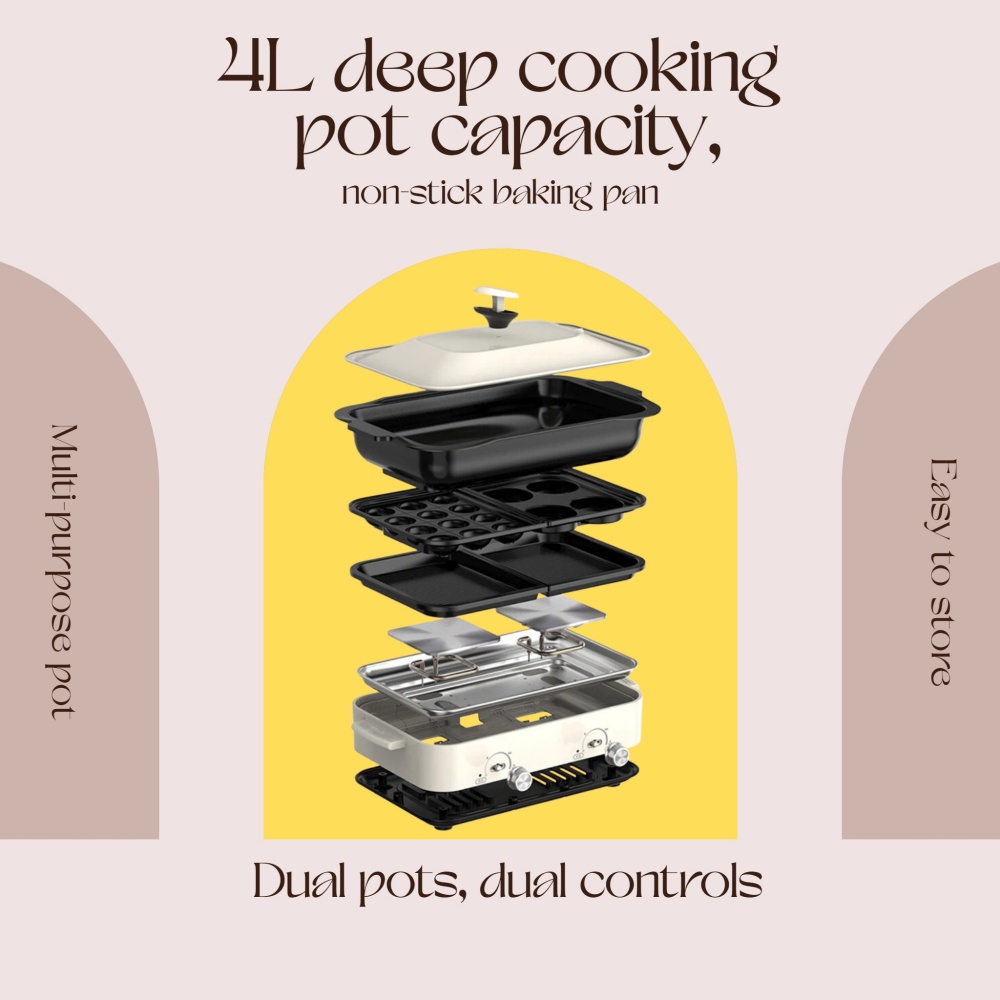 Household multi-functional coo - Hot Pot Portable Dual ulasan dan harga
