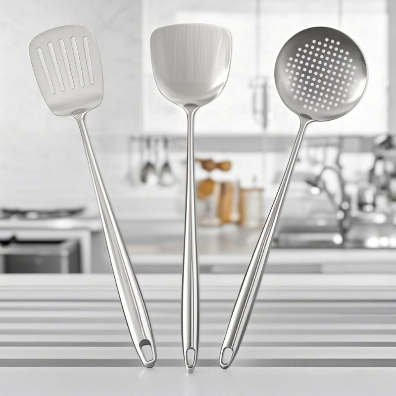 Food Stainless Steel Wok Spatu - Home Cooking Utensil Set ulasan dan harga