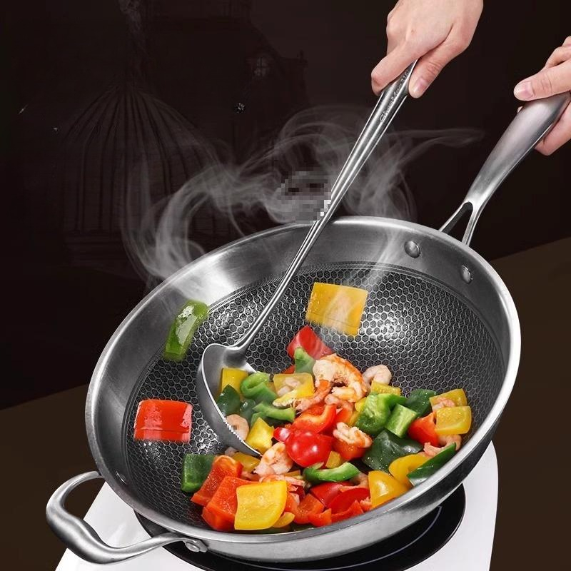 Food Stainless Steel Wok Spatu - Home Cooking Utensil Set ulasan dan harga