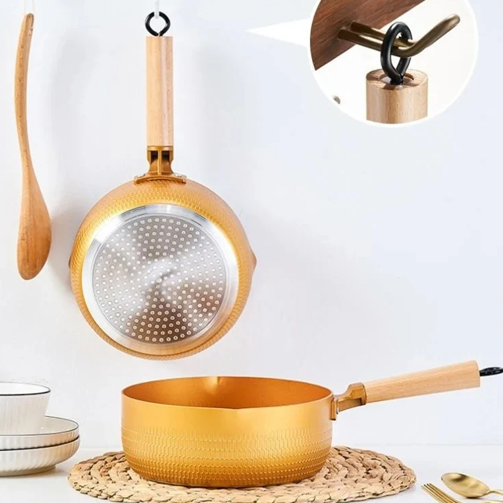 18/20/24cm Gold Soup pot Japan - Crepe Pan Nonstick ulasan dan harga
